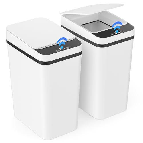 Gaethra 2 Poubelle Salle Bain, Electrique 12 L avec Capteur Automatique, 3 Modes de Fonctionnement, Poubelle Intelligente étanche et Silencieuse, pour...