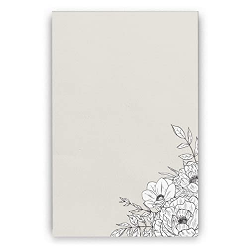Image of Dashleigh Lux Floral Ivory and Black Notepad, 100 Sheets (4x6 in. - Unlined)