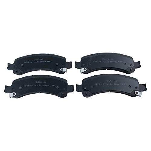 Image of TRQ Rear Brake Pad and Rotor Set Semi Metallic Compatible with 2002 Chevrolet Avalanche 1500 Yukon XL 1500