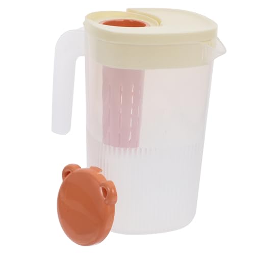 LABRIMP Jarra de Agua Grande con Tapa y Pico Resistente al Calor Jarra Transparente para Bebidas Frías y Calientes para Nevera Dispensador Seguro y Funcional