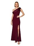 Adrianna Papell Women's One Shoulder Mermaid Gown, Cabernet