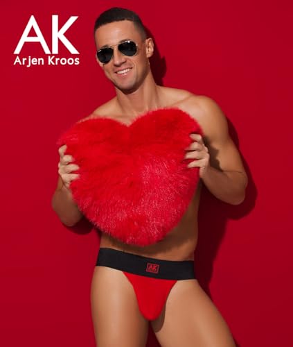 Arjen Kroos Men's Jock Strap-Free Back Thong Underwear 3 Pack Dual Pouch Modal Athletic Supporter