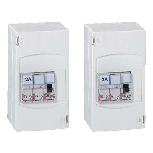 Legrand - Tableau de commande automatique de chauffe-eau - 2 disjoncteurs + 1 contacteur (Lot de 2)