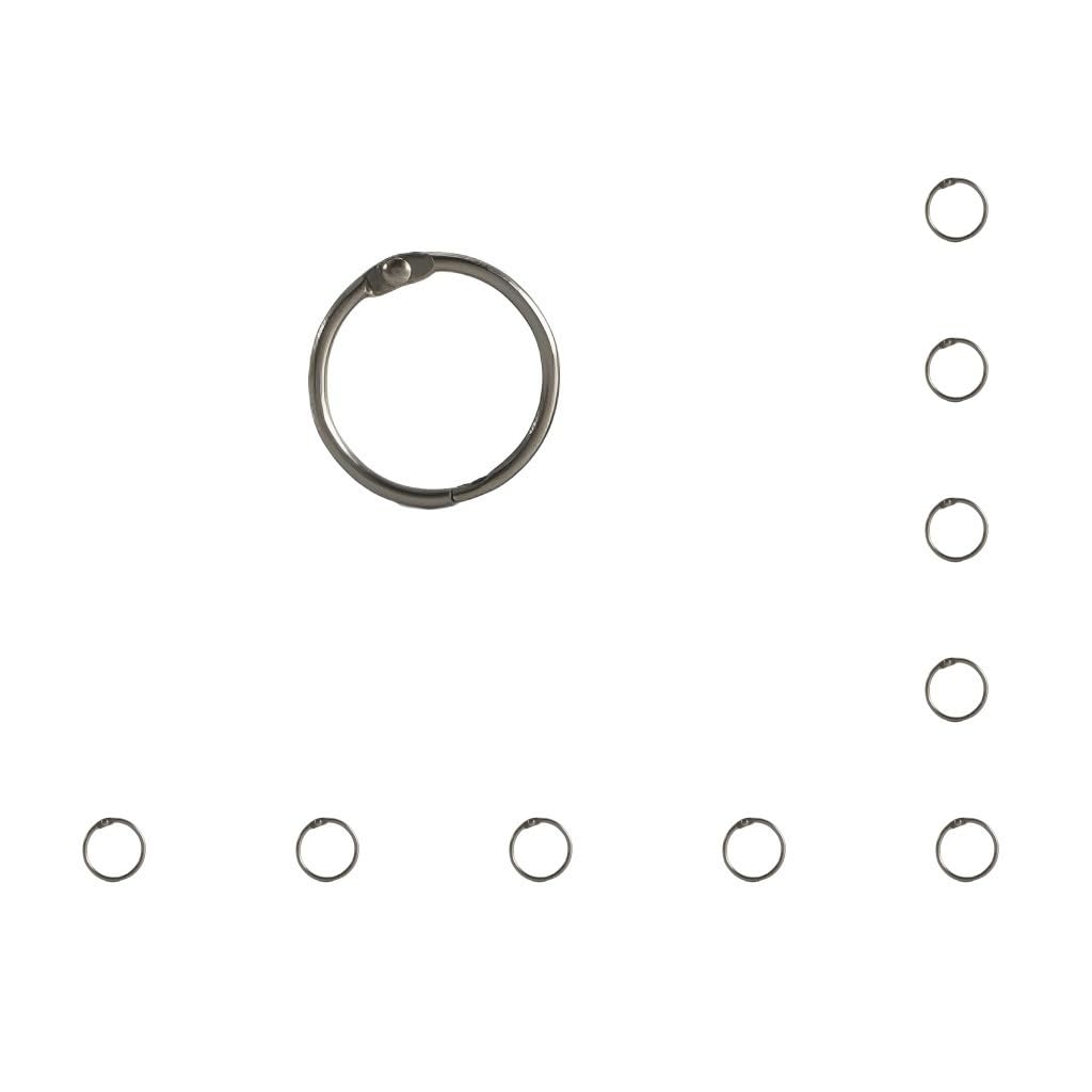 10 zestaw 50 sztuk metalowych pierścieni do segregatora, otwierane koła, luźne liście, obręcze do książek, na zawiasach, albumy, materiały do scrapbookingu, czarne wewnątrz, 20 mm