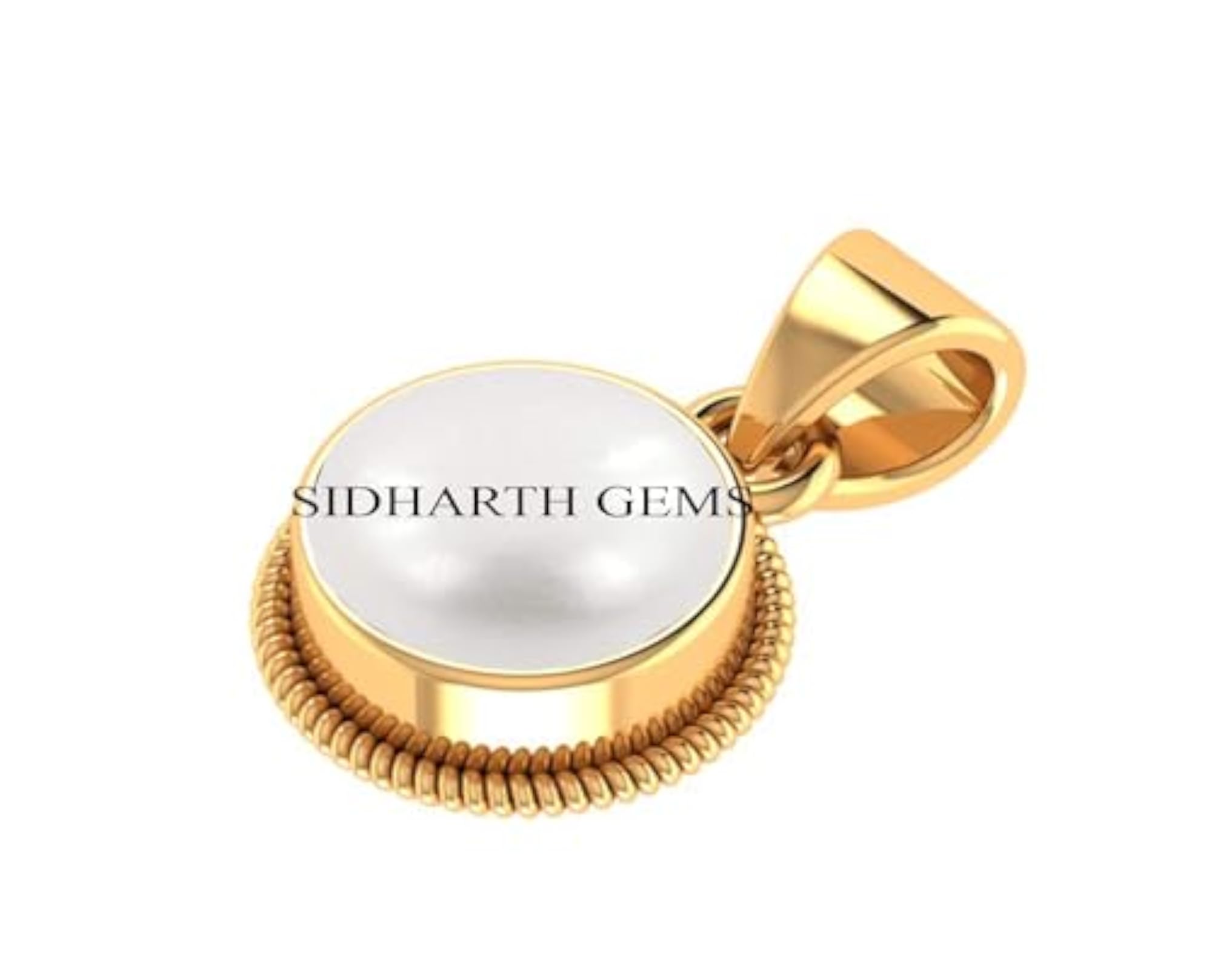 Lab Certified White Pearl Moti Pendant Locket Gold Plated