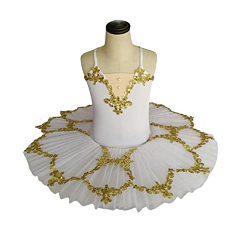 Vestido de Tutú de Ballet para Niñas Concurso de Leotardo Disfraz de Princesa Bailarina para Fiesta de Cumpleaños Actuación Y Práctica (T2350)