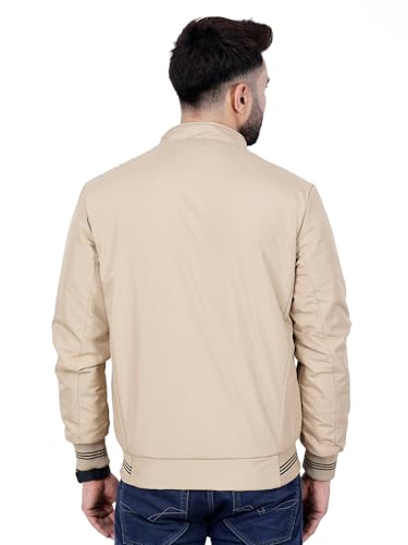 Image of Dollar Full Sleeves Bomber Jacket for Men | TPU Men's Standing Collar Lightweight Winter Jacket, Regular Fit