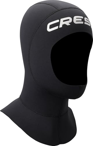 Cressi Resilient Long Hood 3mm M - Cappuccio Unisex con Girocollo Maggiorato in Neoprene Bifoderato Nero 3mm, Ideale per Immersioni, Snorkeling e Sport Acquatici, M