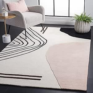 Image of Hand Tufted Carpet Nz Wool with Silk Abstract Design Non Slip Luxury Exclusive Rectangular Carpet for Living Room Bedroom (Size : 8x11 Ft, 244x335 CM), Multicolor