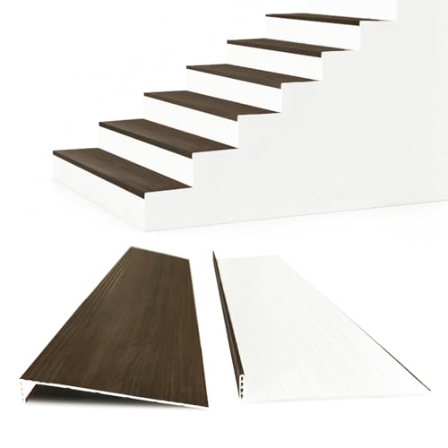Marches d'escalier antidérapantes lot de 4 panneaux bois plastique composite foncé de 91,4 cm