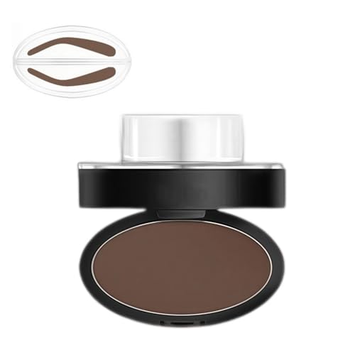 Waterproof Eyebrow Stamp Kit with Smudge-Proof Powder & Stencil Eyebrow Seal Stamp Powder Creates Natural Looking Brows for Makeup Beginners for Flawless Eye Brows Make up Easy to Color(Dark Brown)