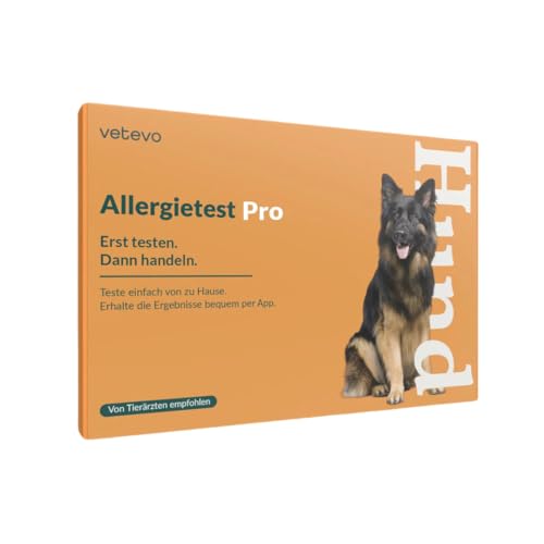 vetevo Allergietest Pro Hund, Unverträglichkeitstest Hunde 300+ Unverträglichkeiten Speichelprobe bei Juckreiz & Verdauungsprobleme, Testsieger