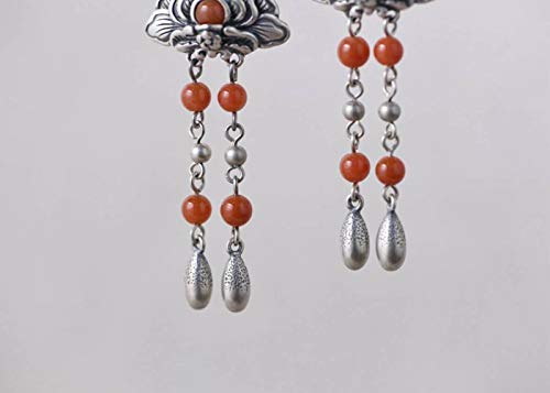 Boucles d'oreilles style chinois S925 hypoallergéniques légères et pampilles anti-ternissement - 3