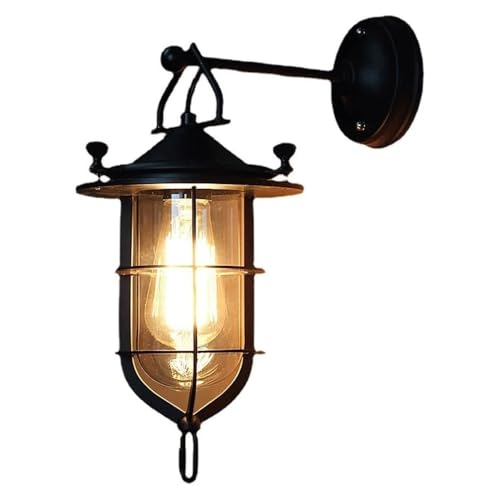 Apliques de pared industriales de hierro y metal, estilo rústico, con jaula de alambre, for porche, entrada y garaje.