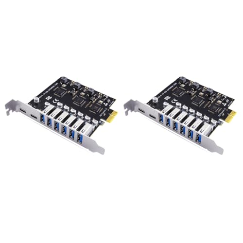 Carte d'extension PCI-E USB 3.2 double pour ajouter 6 ports USB et 2 Type-C sur PC