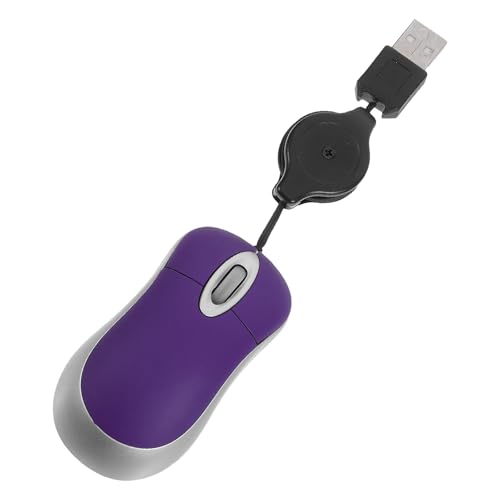 UKCOCO Ratón Portátil Mini USB para Ordenador Cable Retráctil Resolución Precisa y Uso Ambidiestro para Trabajo y Estudio