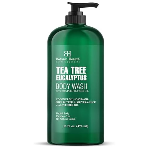 Botanic Hearth Eucalyptus & Tea Tree Body Wash - 16 fl oz - Helps Soothe Skin, Refreshing and Invigorating, Cleansing Shower Gel for Men and Women - Sulfate Free, Paraben Free Cover