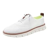 Mocasines para hombre, talla grande, zapatos casuales de malla, suela suave, transpirable, a la moda, con cordones, retro, cómodos, D 815 Blanco, 39.5 EU