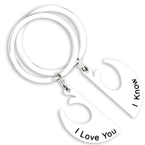 Kivosliviz Star Wars Couple Keychain Star Wars Gifts for Her Star Wars I Love You I Know Star Wars Jewlry for Women