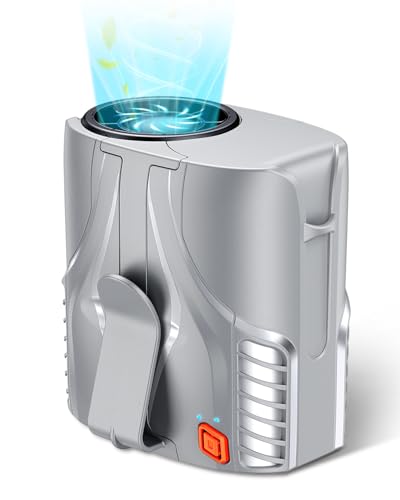Image of Portable Personal Waist Fan& Neck Fan, 14000RPM Brushless Motor, 40H Runtime Rechargeable, 6-Speed Quiet Operation, Clip-On Personal Body Cooling for Camping /Worksites /Outdoor