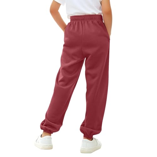 Teen Girls Cotton Sweatpantswinter Warm Wide Leg Joggers Long Pants Kids Straight Elastic High Waist Sweat Pants2