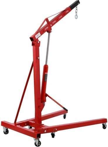 AS IS Engine Hoist 2 Ton,Cherry Picker Engine Hoist,Folding Hydraulic Tilting Engine Lift with 360 Degree Swivel Wheels for Ports, Warehouses, Garage, Factory