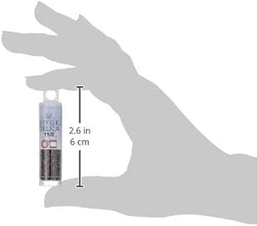 Miniatura 3 de Miyuki Delica Seed Beads 110 - Alabastro rosa con forro plateado DB625 - 0.25 oz por Miyuki