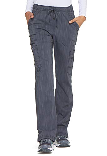 Dickies Mid Rise Boot Cut Drawstring Scrub Pant, M, Pewter Twist