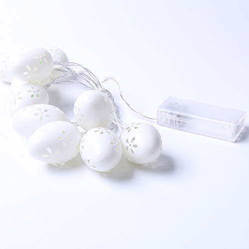 WesGen 10 LED 4.9ft Easter Egg String Lights Battery Powered Fairy String Lights Easter Holiday Party Home Decoration
