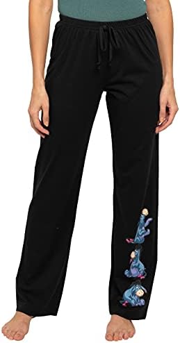 Disney Womens Plus Size Lounge Pants Eeyore Print Pajama Bottoms (Black, 4X)