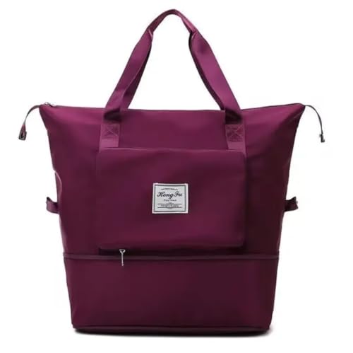 Large Capacity Foldable Travel Tote Bag with Dry Wet Separation, ...