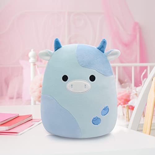 Desdfcer Blueberry Cow Plushie - 3D Cute Blueberry Stuffed Animals Pillow -Kawaii Cow Plush - Cow Pillow Plush for All Ages - Gift for Kids Girlfriends Lover (Blue)