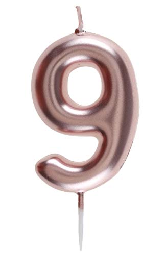 Santex 7305-9 Candle 9 cm Rose Gold, Number 9