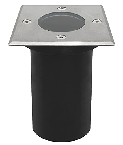 Long Life Lamp Company Outdoor Ground Light Square Recessed Walk Over Up Lighter IP67 Waterproof GU10 Holder Driveway Garden Pathway Patio GL11