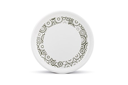 Image of Signoraware Circle Scapes Plastic Round Half Plate Set, 20.5cm, Set of 3, White