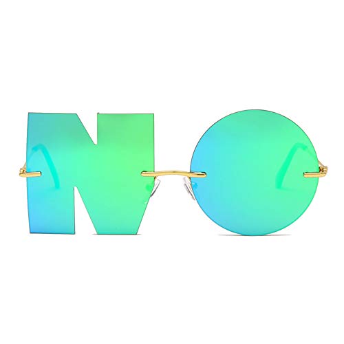 Image of ENTHYI Letter NO Party Rimless Irregular Design Sunglasses For Men /Women UV400 Streetwear Eyewears