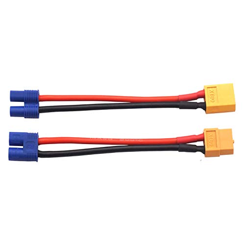 Cable adaptador XT60 a EC3 macho hembra 14 AWG para cargador Lipo y coche RC 7
