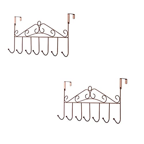 2pcs Wall-Mounted Coat Hooks Rack Over The Door Hooks Wall Hooks Set Key Robe & Towel Jacket Hooks Home Storage Hooks for Entryway Bathroom Kitchen (Brown)
