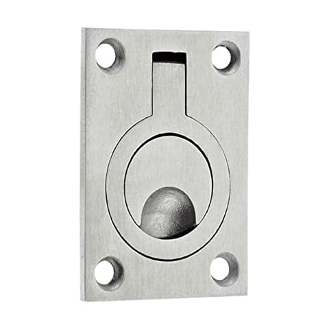 IRONZONE® Solid Quality Flush Ring Pull Handle 44mm x 62mm - Casted Satin Stainless Steel, Pull Out Door Handle, Internal Folding Doors, Pocket Sliding Door Handles, 5 Year Guarantee Cover