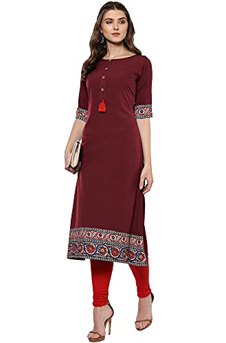 Image of ALC Creation Women's Crepe Printed A-Line Kurti