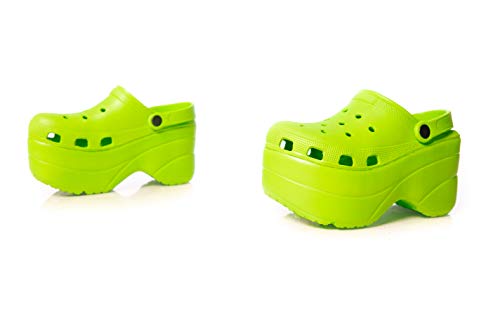 Cape Robbin Gardener Platform Clogs Slippers for Women, Womenâ€™s Fashion Comfortable Slip On Slides Shoes - Lime Size 10