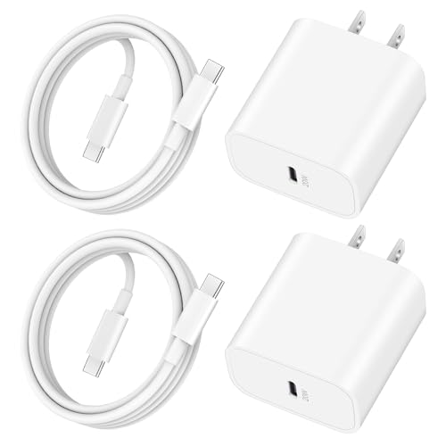 20W Fast Charger for iPhone 17/17 Pro Max/Air/17e/16/16 Pro Max/Plus iPad Pro 13/12.9/11 inch iPad 10th/Mini 6 AirPods 2Pack USB C Wall Charger Type C Fast Charging Block with 3FT USB C to C Cable