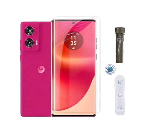 Image of Curved Screen Protector Design for Motorola Edge 50 Fusion (5G) Advanced Border Less Full Edge to Edge 3D Curved UV Tempered Glass and Easy Installation Kit