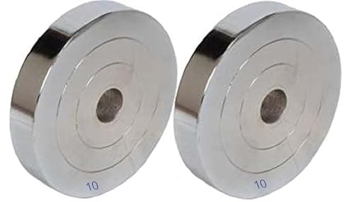 Image of Gyming World (10 kg x 2 = 20 kg) Steel Weight Plates | 28 mm Hole Dumbbell & Barbell Plates | Solid Metal Gym Weights for Home Workout & Strength Training Equipment