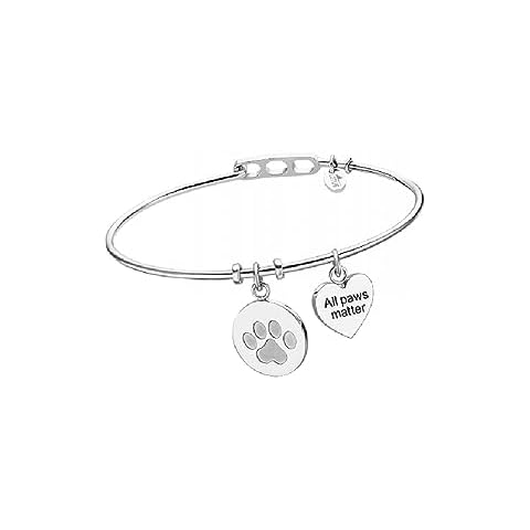 LOTUS STYLE Women's Silver Bracelet with Blue Zirconia Cover