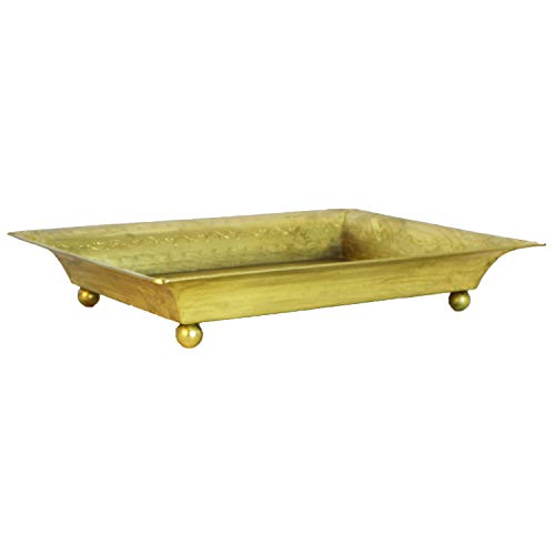 Orientalisches eckiges Tablett Schale aus Metall Genna 24cm groß Gold | Orient Dekoschale mit hoher Rand… – Bild 6