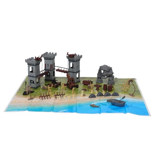Soldats miniatures et château de table de sable pour jeux militaires et éducatifs