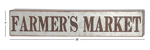 Deco 79 Farmhouse Wall Sign, Rustic Welcome Sign, 36 x 7 Inches, Silver & Brown