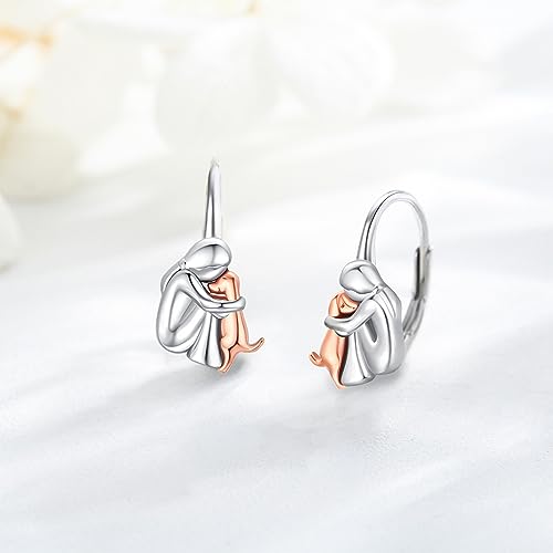 Image of 925 Sterling Silver Dog Earrings Cute Animal Puppy Stud Earrings Dog Jewelry Gifts for Women Girls Pet Lover Hypoallergenic Earrings for Sensitive Ears