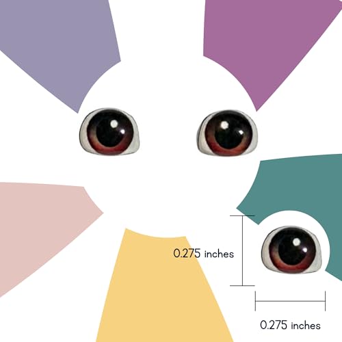 Image of Realistic 3D Resin Craft Eyes (Fixed) - 7mm Brown (24 Pcs /12 Pairs), Self-Adhesive Eyes for Amigurumi, Doll Making, Polymer Clay, Cold Porcelain, Felt, EVA Foam, Scrapbooking & Crafts